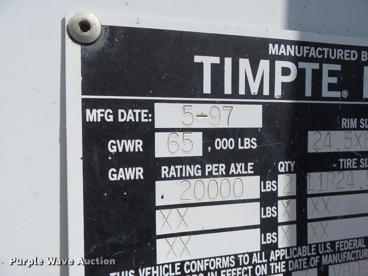 image for item DB5881 1997 Timpte Super Hopper double hopper bottom grain trailer