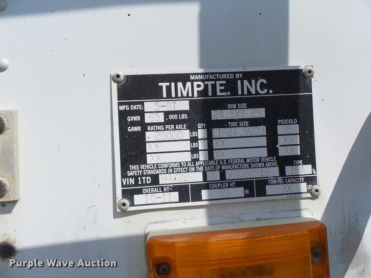 image for item DB5881 1997 Timpte Super Hopper double hopper bottom grain trailer