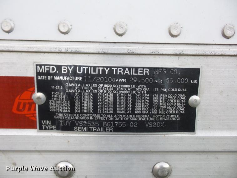 image for item DB6458 2011 Utility 4000D-X dry van trailer