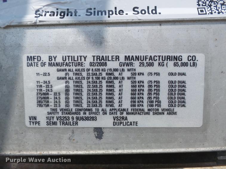 image for item DB6468 2009 Utility 300R refrigerated van trailer