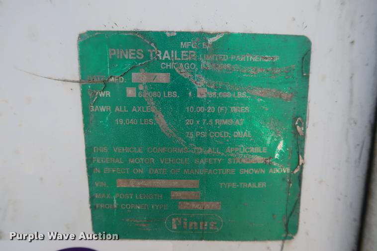 image for item K1797 1994 Pines walking floor trailer