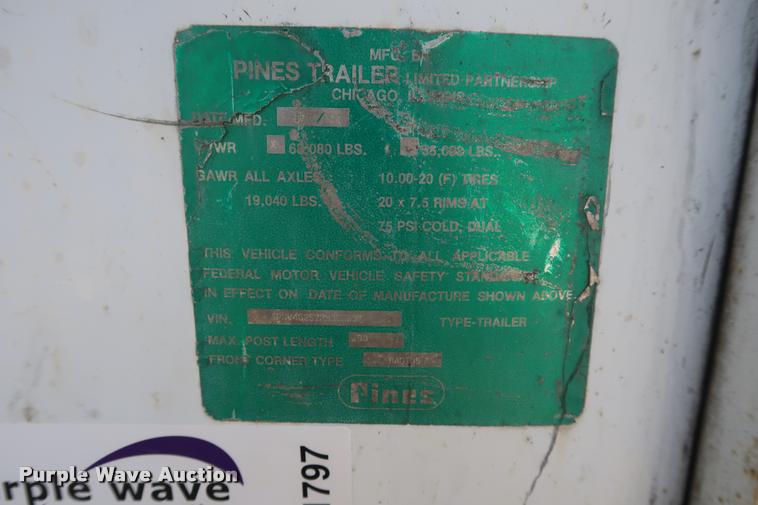 image for item K1797 1994 Pines walking floor trailer