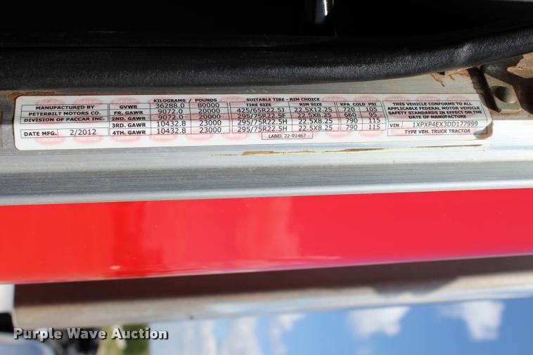 image for item L1921 2013 Peterbilt 389 semi truck