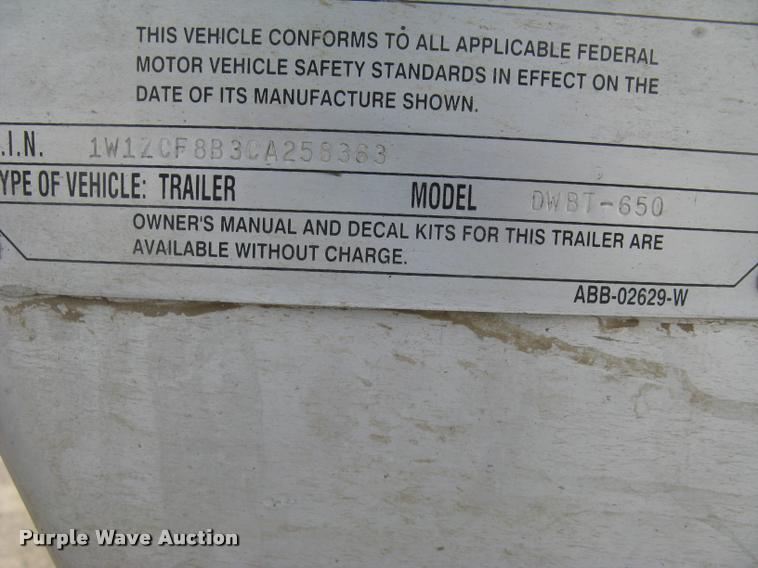 image for item L2264 2012 Wilson DWBT-650 belt trailer