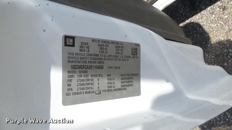 image for item DB3406 2014 Chevrolet Express 2500 Cargo van