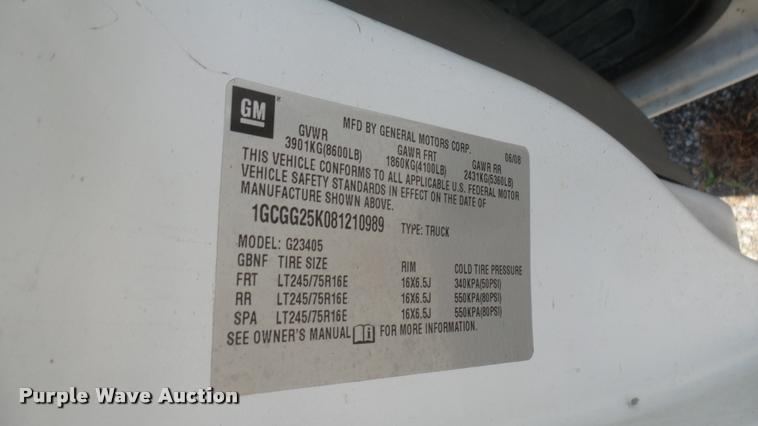 image for item DB3411 2008 Chevrolet Express 2500 Cargo animal control van