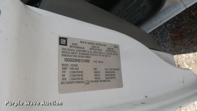 image for item DB3411 2008 Chevrolet Express 2500 Cargo animal control van