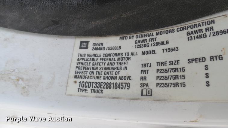 image for item DB3422 2008 Chevrolet Colorado Crew Cab pickup truck