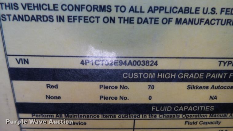 image for item L2267 2004 Pierce Quint ladder fire truck