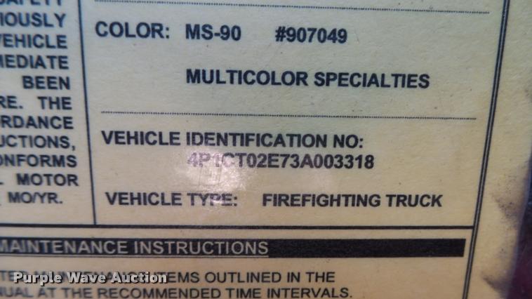 image for item L2268 2003 Pierce Quint ladder fire truck