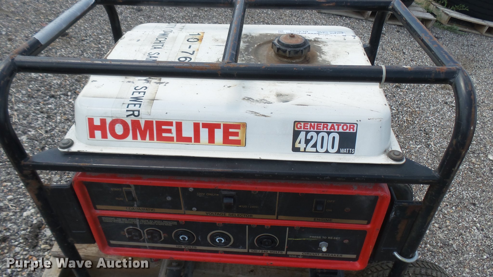 Homelite 4200 WI280 generator in Wichita, KS Item DL9935 sold