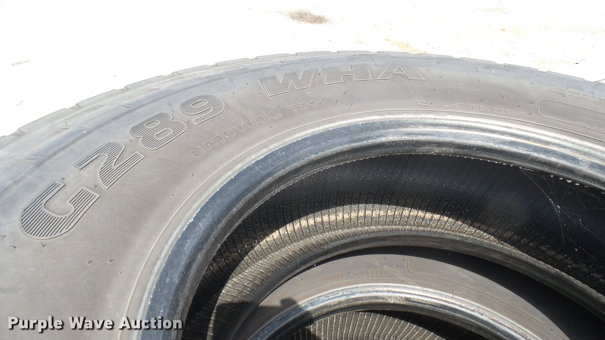 (8) Goodyear G289 315/80R22.5 tires in Wichita, KS Item DL9938 sold