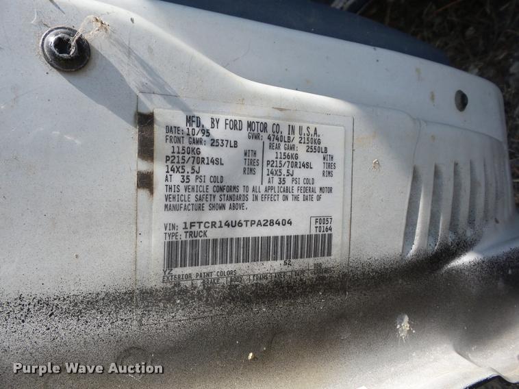 image for item BL9538 1996 Ford Ranger XL SuperCab pickup truck