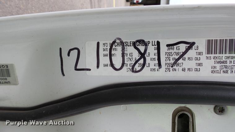 image for item DA1219 2011 Dodge Ram 1500 Quad Cab pickup truck