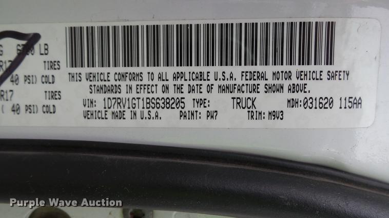 image for item DA1219 2011 Dodge Ram 1500 Quad Cab pickup truck
