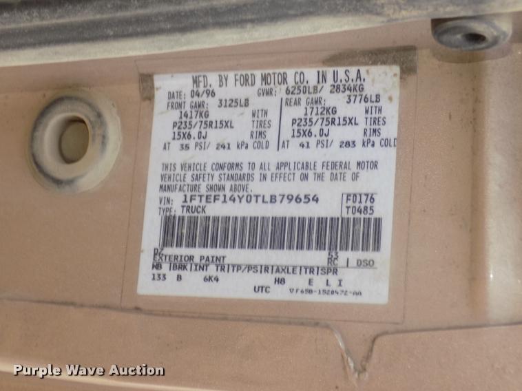 image for item DA3118 1996 Ford F150 pickup truck