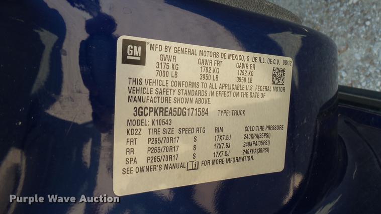 image for item DB3437 2013 Chevrolet Silverado 1500 Crew Cab pickup truck