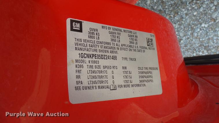 image for item DB3438 2013 Chevrolet Silverado 1500 pickup truck