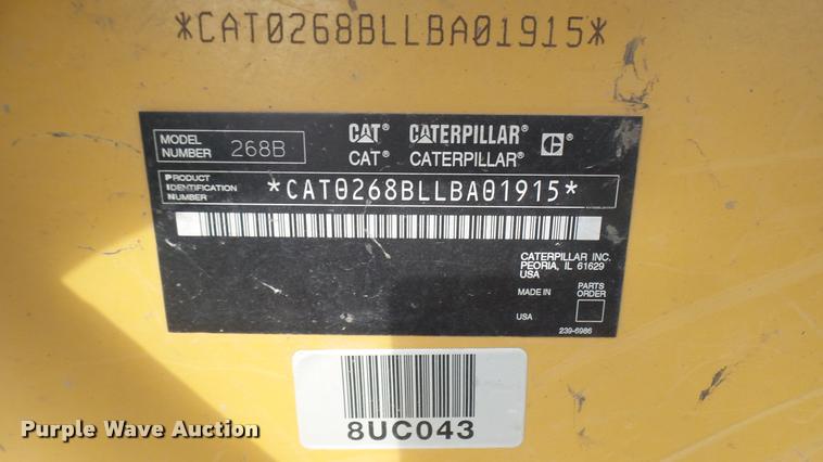 image for item DB3442 2007 Caterpillar 268B skid steer