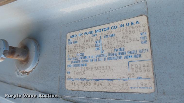 image for item DB3446 1980 Ford F150 flatbed pickup truck