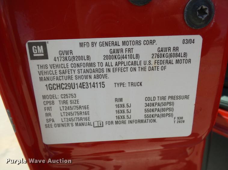 image for item DB4126 2004 Chevrolet Silverado 2500HD Ext. Cab pickup truck