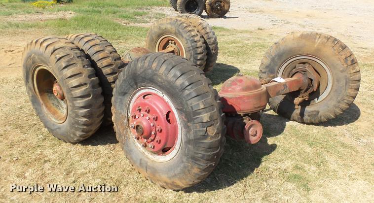 image for item DB4154 Rockwell Standard five ton axle/tire/wheel set