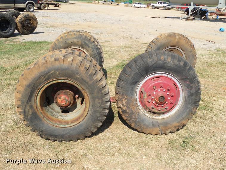 image for item DB4154 Rockwell Standard five ton axle/tire/wheel set