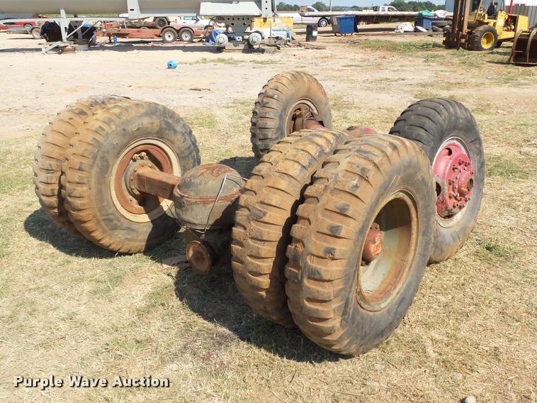 image for item DB4154 Rockwell Standard five ton axle/tire/wheel set