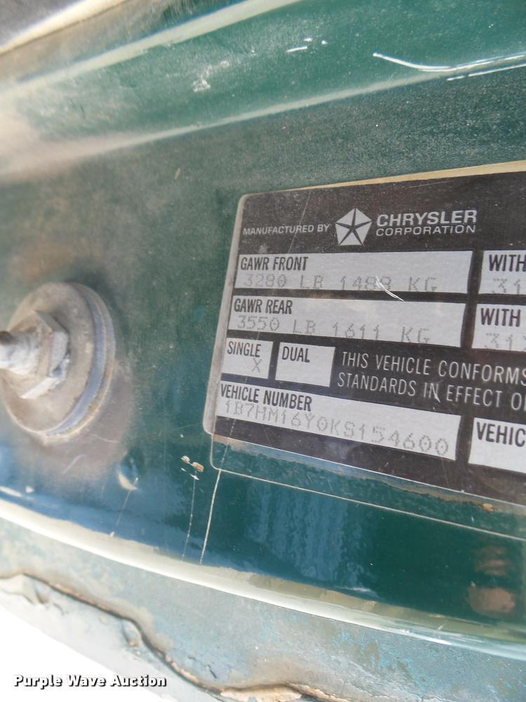 image for item DB5876 1989 Dodge W150 pickup truck