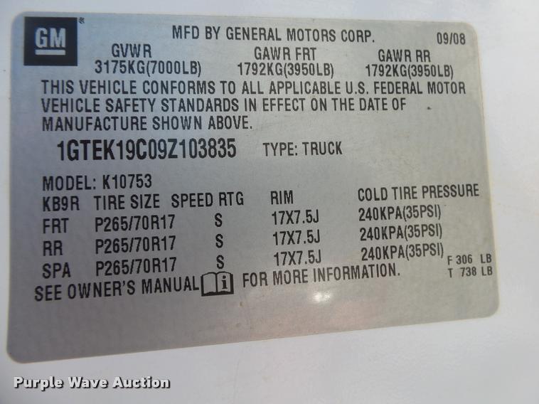 image for item DB7401 2009 GMC Sierra 1500 Ext. Cab pickup truck