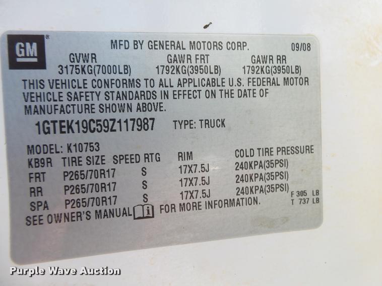 image for item DB7403 2009 GMC Sierra 1500 Ext. Cab pickup truck