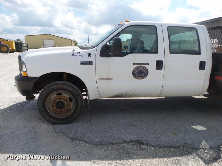 image for item DB7414 2003 Ford F550 Crew Cab flatbed truck