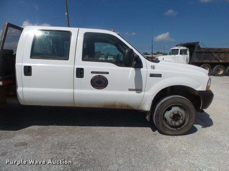 image for item DB7414 2003 Ford F550 Crew Cab flatbed truck