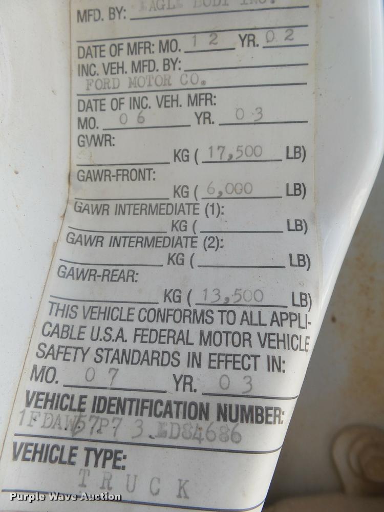 image for item DB7414 2003 Ford F550 Crew Cab flatbed truck