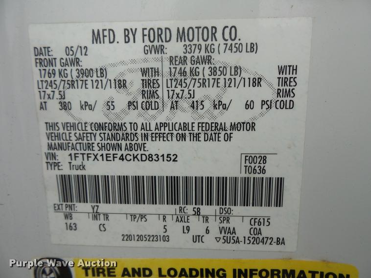 image for item DB8178 2012 Ford F150 Lariat SuperCab pickup truck