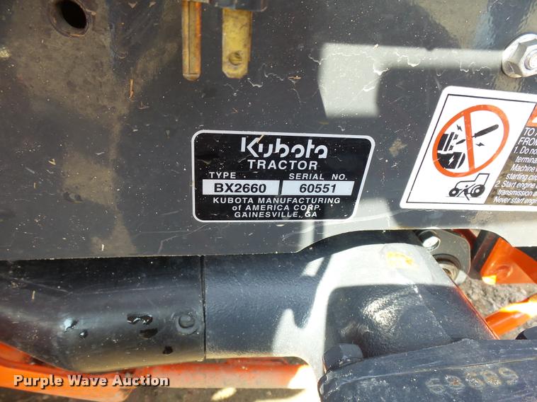 image for item DC6431 Kubota BX2660TV60 tractor