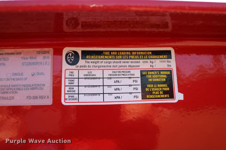 image for item DD0168 2016 H&H flatbed trailer