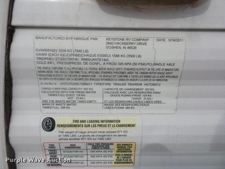 image for item DD1523 2012 Keystone Hideout camper