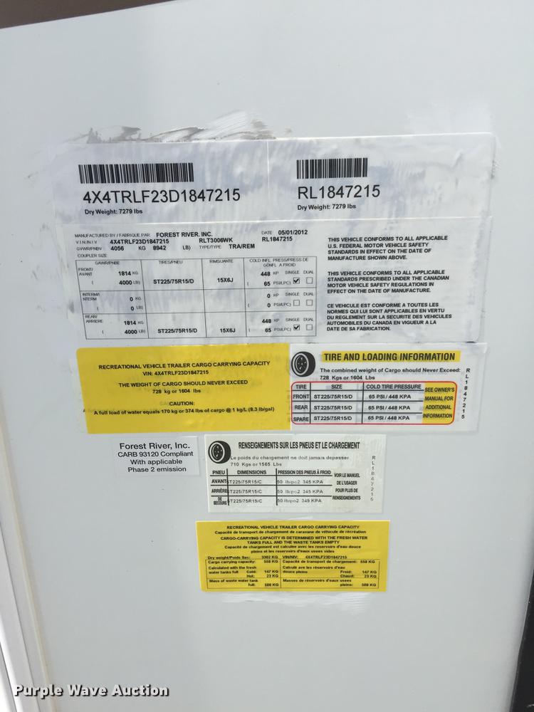 image for item DD1526 2013 Rockwood Windjammer camper