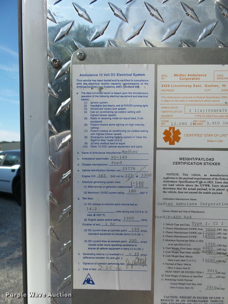 image for item DD1599 2006 Ford F450 ambulance