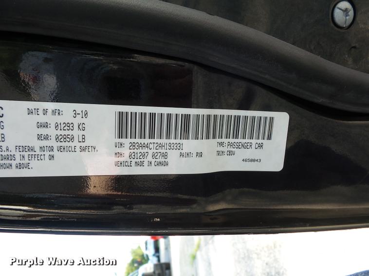image for item DD1600 2010 Dodge Charger Police
