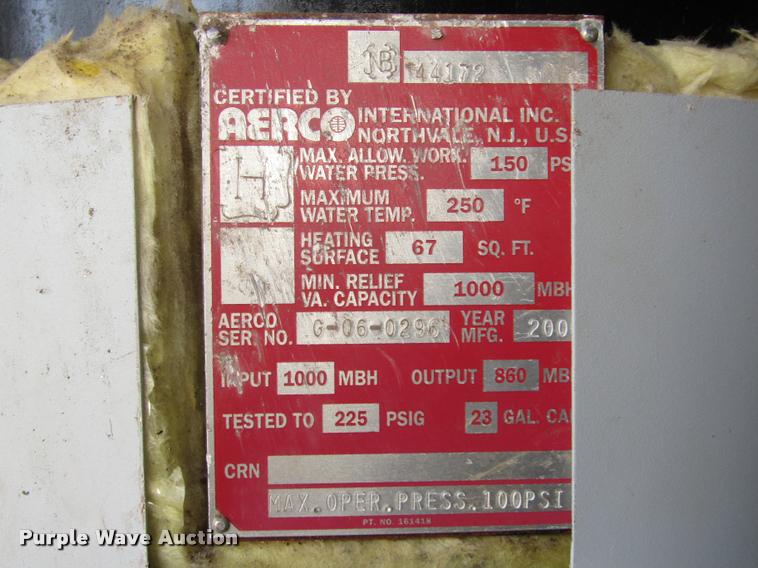 image for item DO9131 (2) 2006 Aerco KC series gas fired boilers