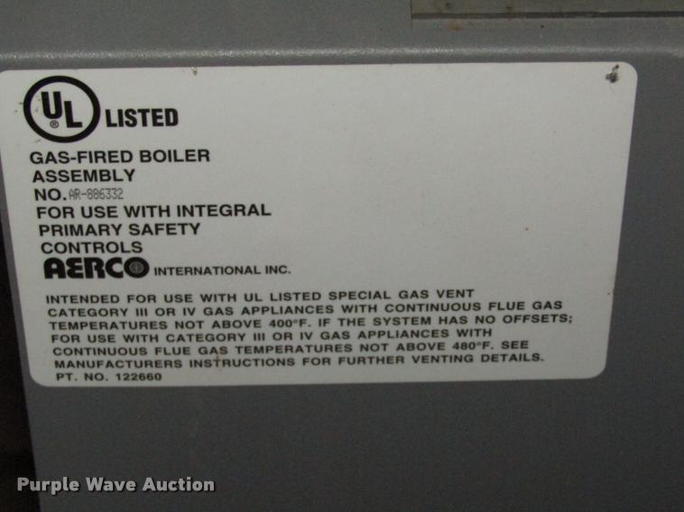 image for item DO9131 (2) 2006 Aerco KC series gas fired boilers