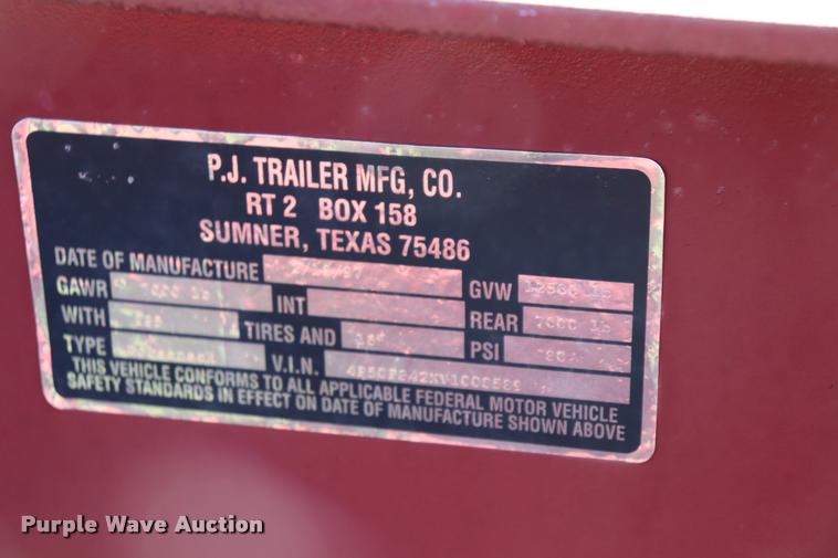 image for item DQ9384 1997 PJ equipment trailer