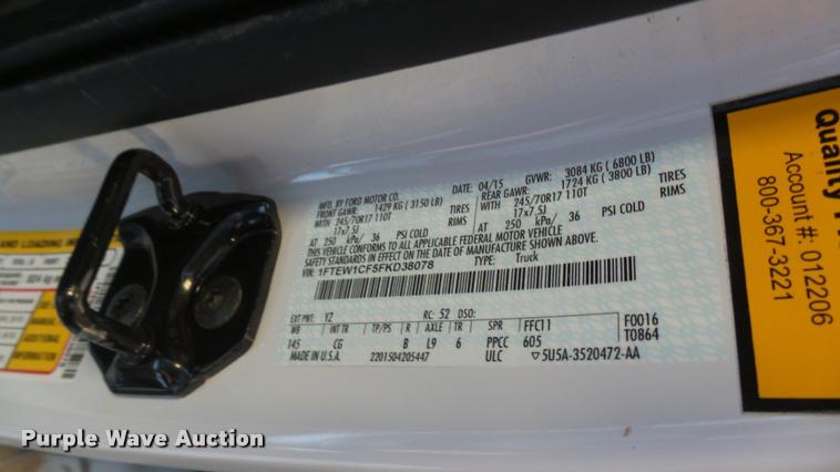 image for item L2279 2015 Ford F150 pickup truck