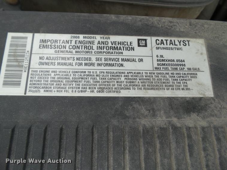 image for item L5632 2008 Chevrolet Silverado K2500HD Ext. Cab utility bed pickup truck