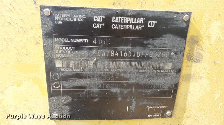 image for item DB3475 2002 Caterpillar 416D backhoe