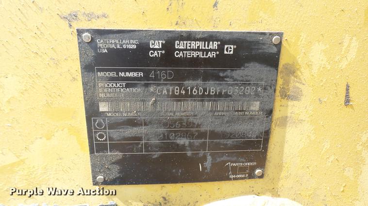 image for item DB3475 2002 Caterpillar 416D backhoe