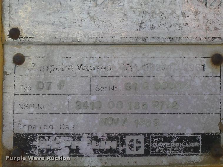 image for item DB6448 1972 Caterpillar D7F military dozer