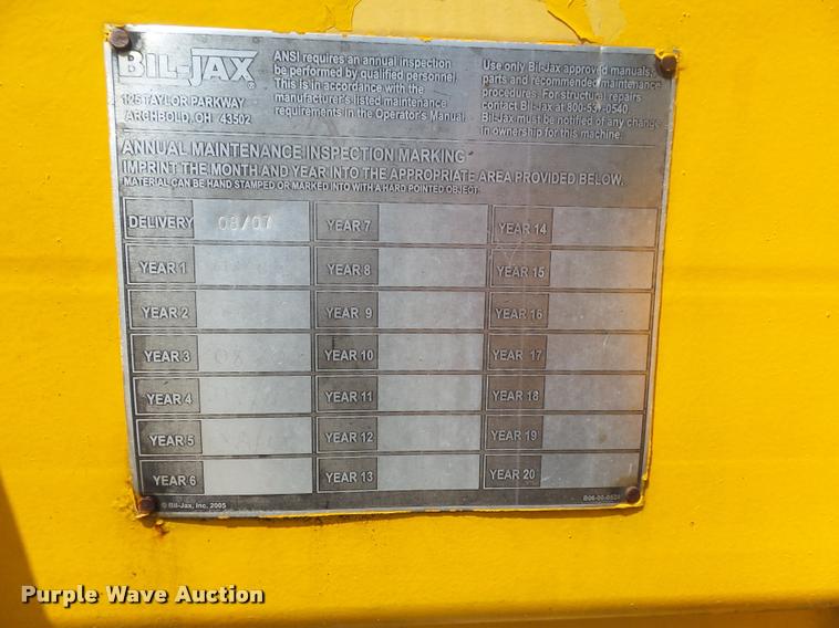 image for item DB6454 2007 Biljax 5533A boom lift